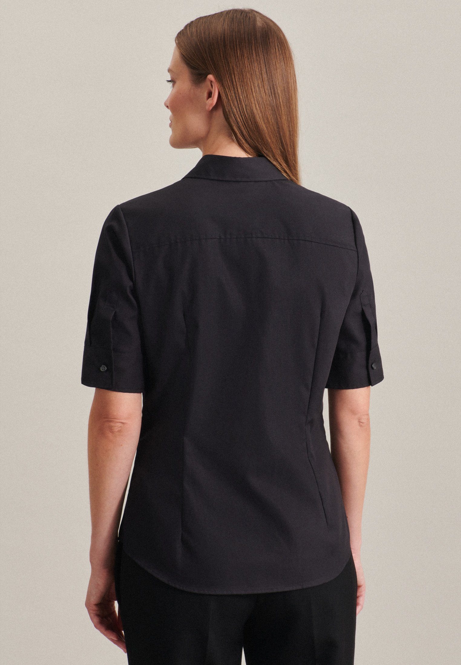 seidensticker Hemdbluse Schwarze Rose Kurzarm Kragen günstig online kaufen