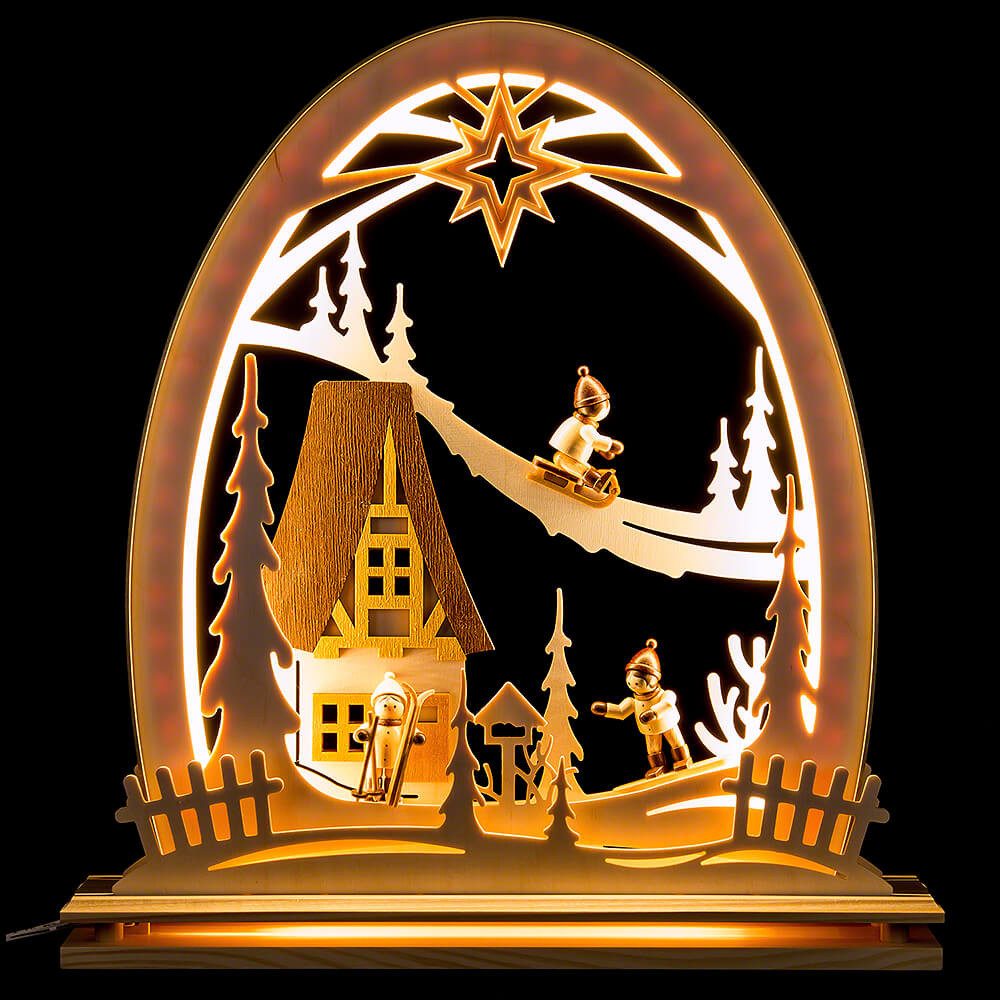 Manufaktur Holger Seidel Schwibbogen Seidelbogen Winterkinder (31x33cm) von Manufaktur Seidel