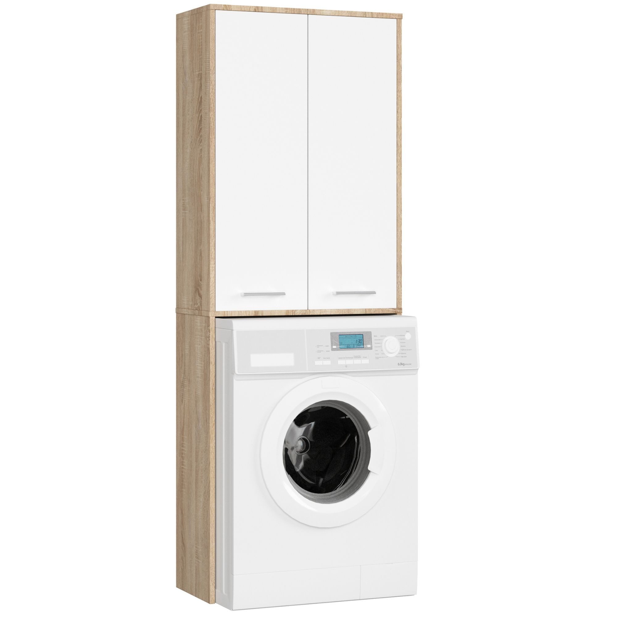 Raumhirsch Furniture Waschmaschinenumbauschrank mit zwei Türen, 64×30×180 cm (Waschmaschinenschrank - Badezimmerschrank) in 8 verschiedenen Farben