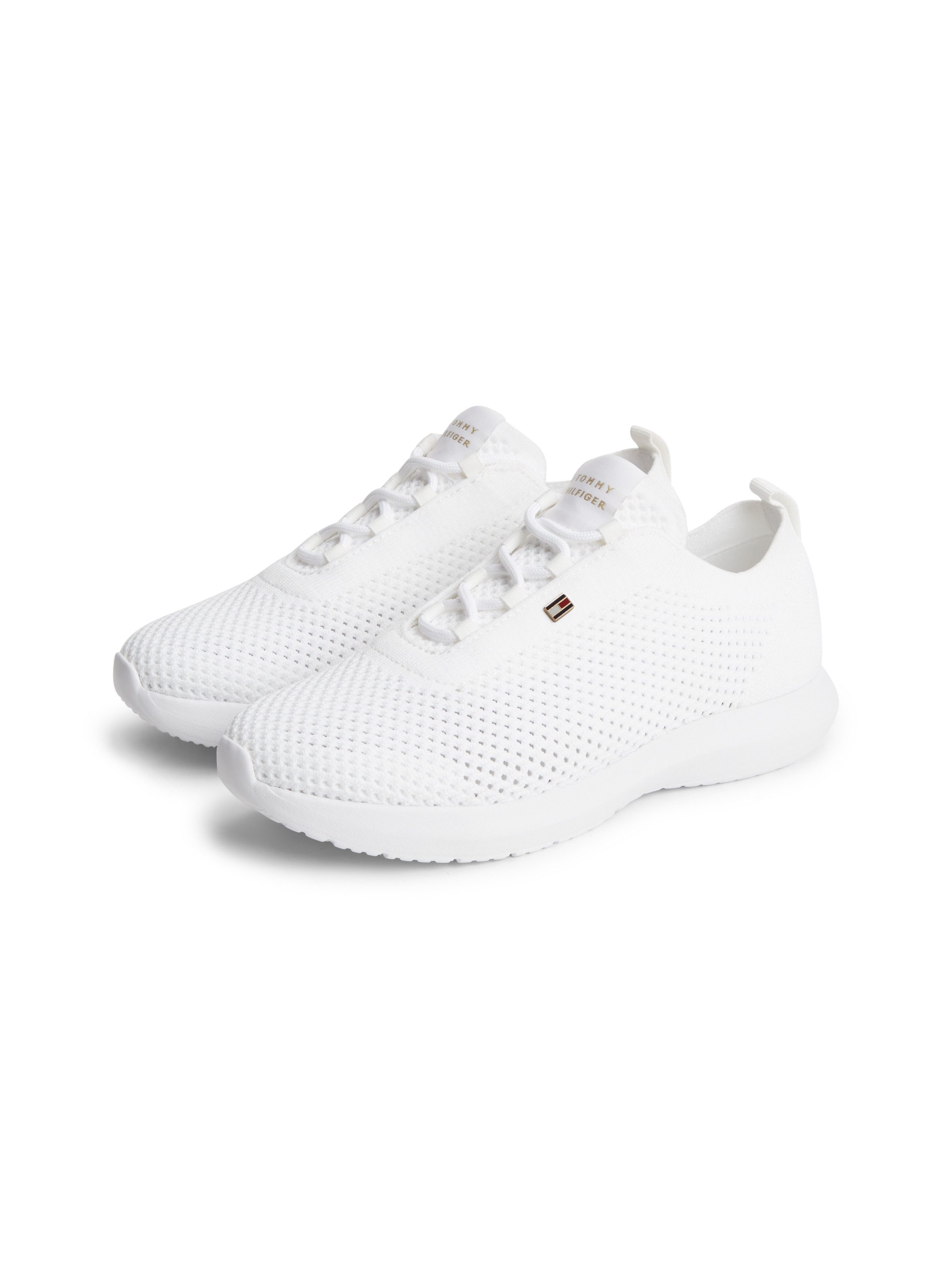Tommy Hilfiger TH KNIT RUNNER Keilsneaker Freizeitschuh, Halbschuh, Schnürschuh mit Logoflaggen-Element