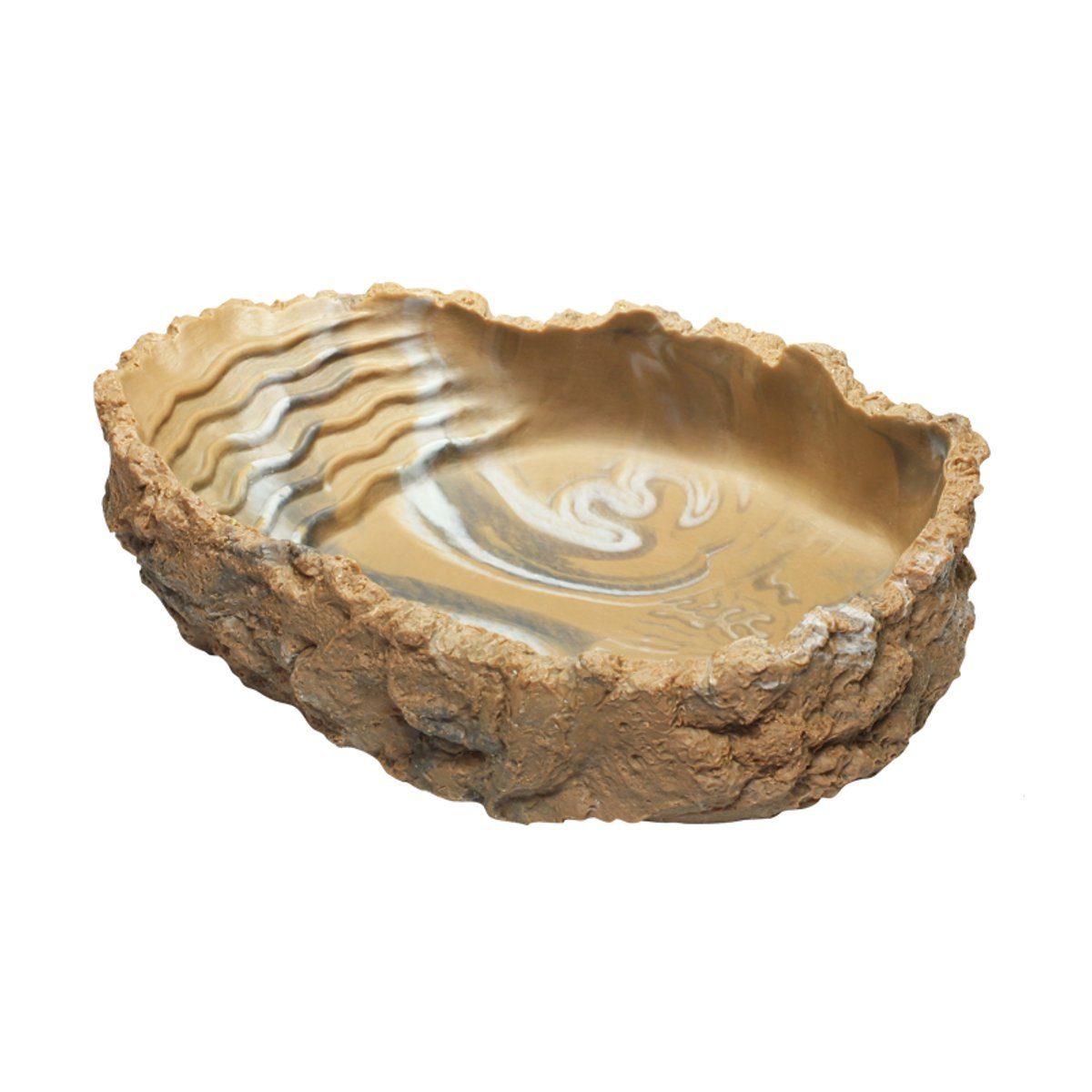 Terrariendeko Trinkschale L, 550 ml grau-beige