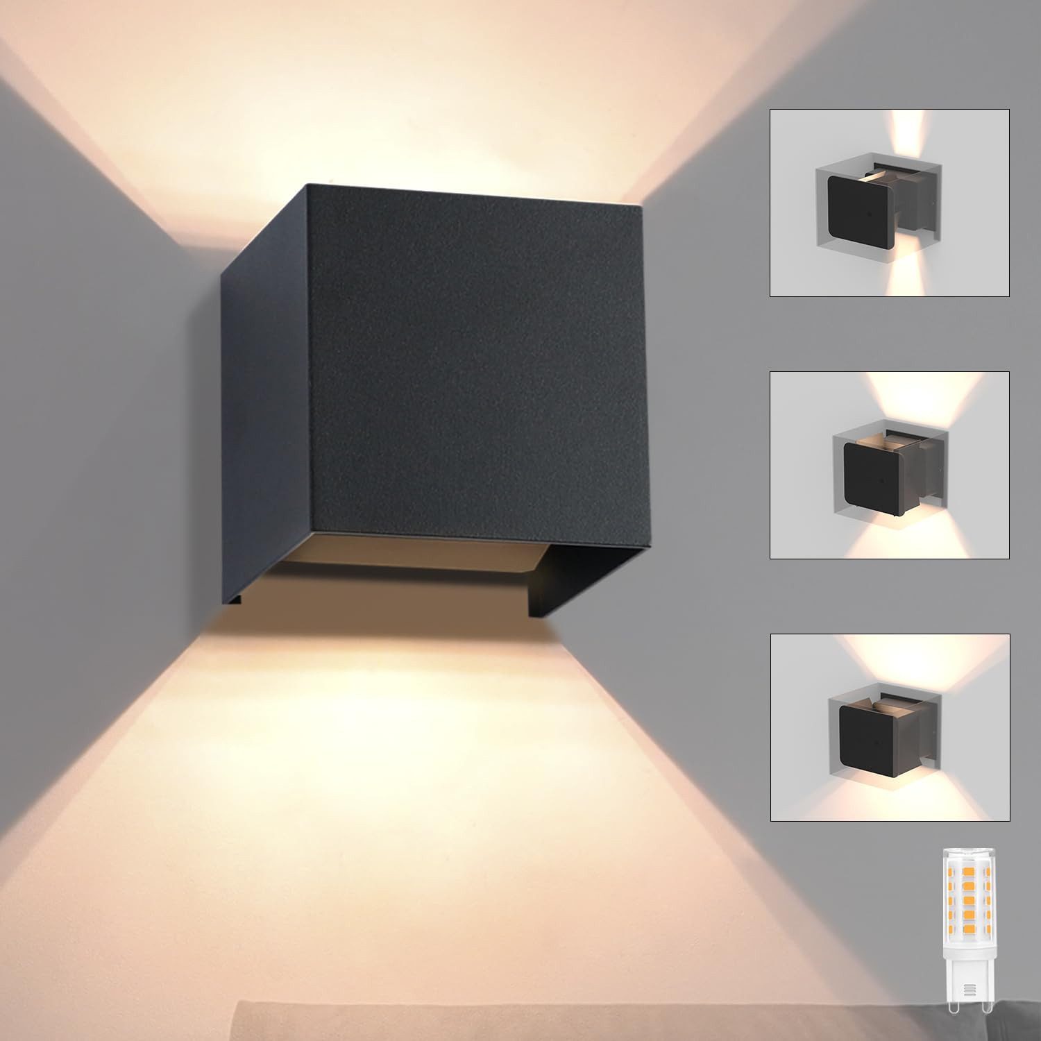 Nettlife LED Wandleuchte Aussen Schwarz Up günstig online kaufen