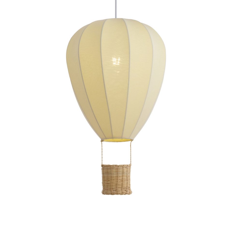 Qazqa Pendelleuchte Airballoon, ohne Leuchtmittel, E27, Beige, Für Kinder, Textil, 1-flammig
