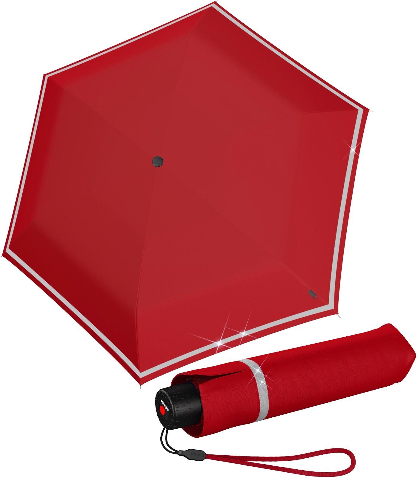 Knirps® Taschenregenschirm Kinderschirm Rookie reflective mit Reflexborte, Schulweg