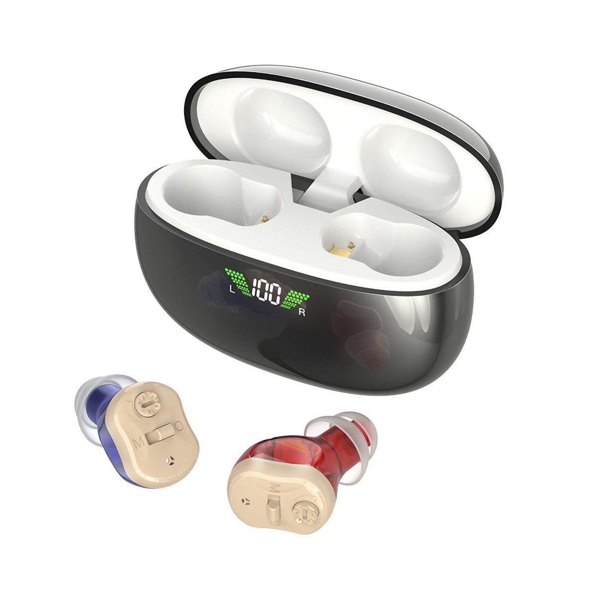yozhiqu Im-Ohr-Hörgerät Wiederaufladbare In-Ear-Hörgeräte, intelligente Geräuschunterdrückung, digitale Display-Soundverstärker-Hörgeräte für ältere Menschen