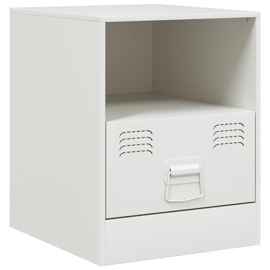 vidaXL Nachttisch Nachttisch Weiß 34,5x39x44 cm Stahl (1-St)