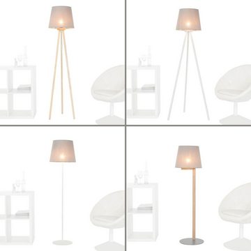 Licht-Erlebnisse Lampenschirm WILLOW, Leuchtenschirm Stoff für Standleuchte Grau 30 cm hoch Lampe