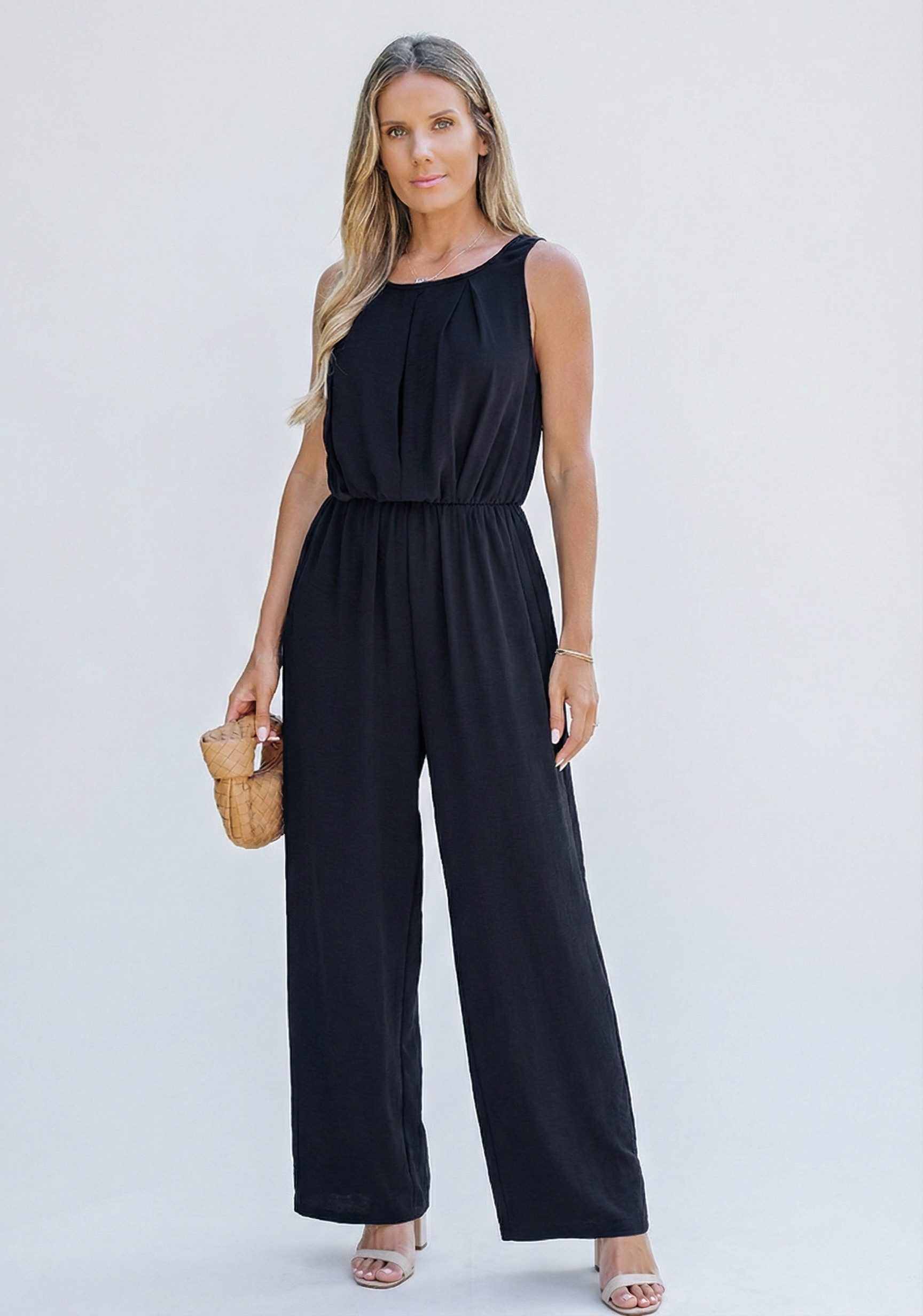 Cupshe Jumpsuit Lässiger ärmelloser Look mit weitem Bein