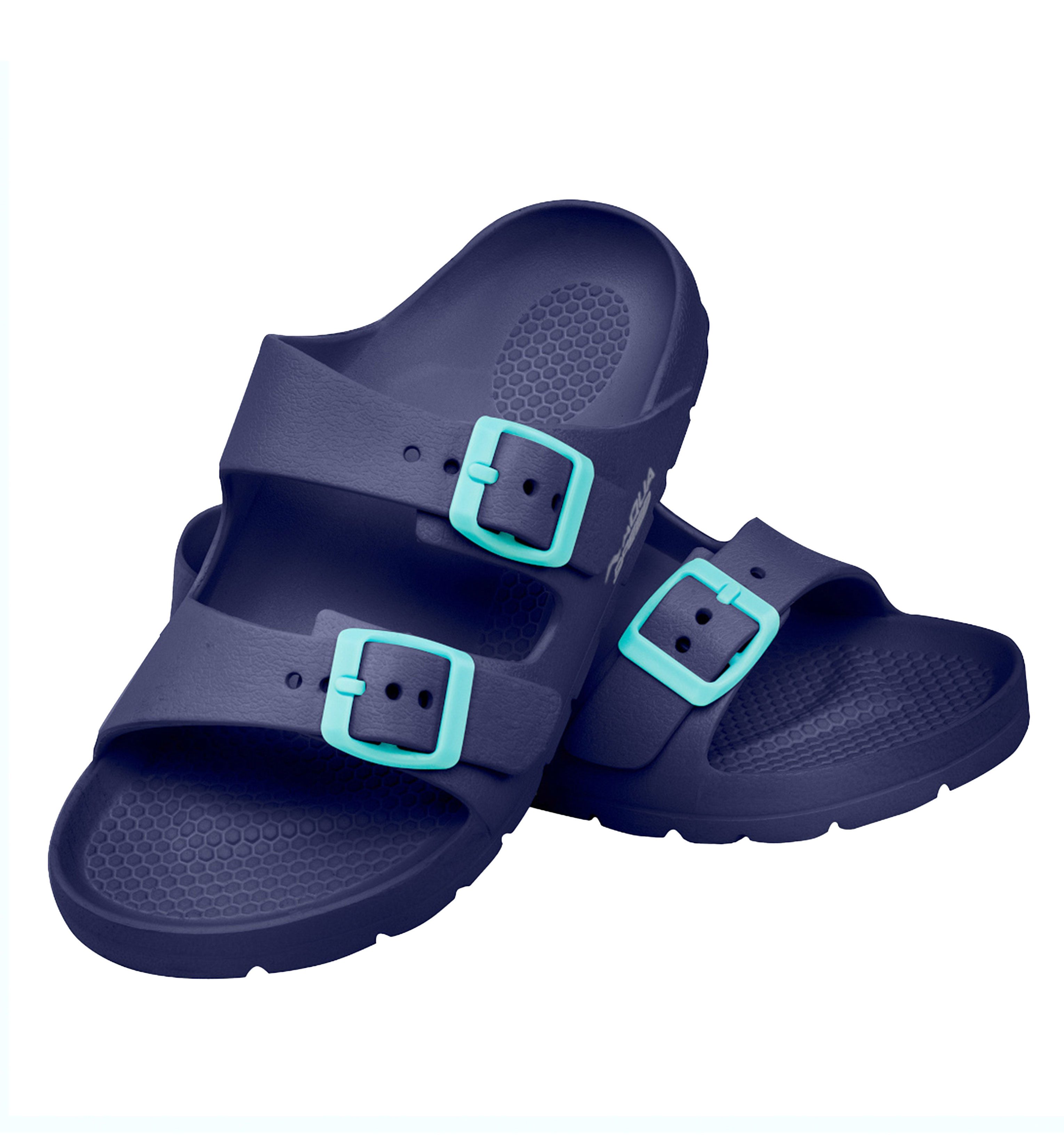 Aqua Speed Gr. 29 – bequeme Kinder-Latschen mit Mikrofaserhandtuch Badesandale (Flexible Badeschuhe für Urlaub & Garten – Kindergrößen 29 im Set) Riemen individuell einstellbar – rutschfest & ideal für Strand