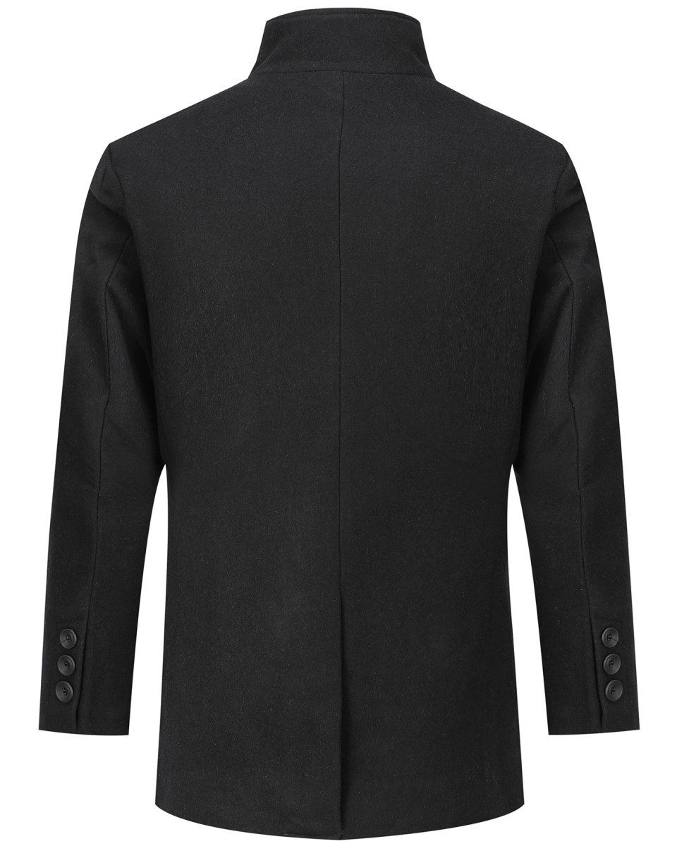 Allthemen Wollmantel mit Reverskragen Wintermantel Herren kurze Winterjacke für Winter