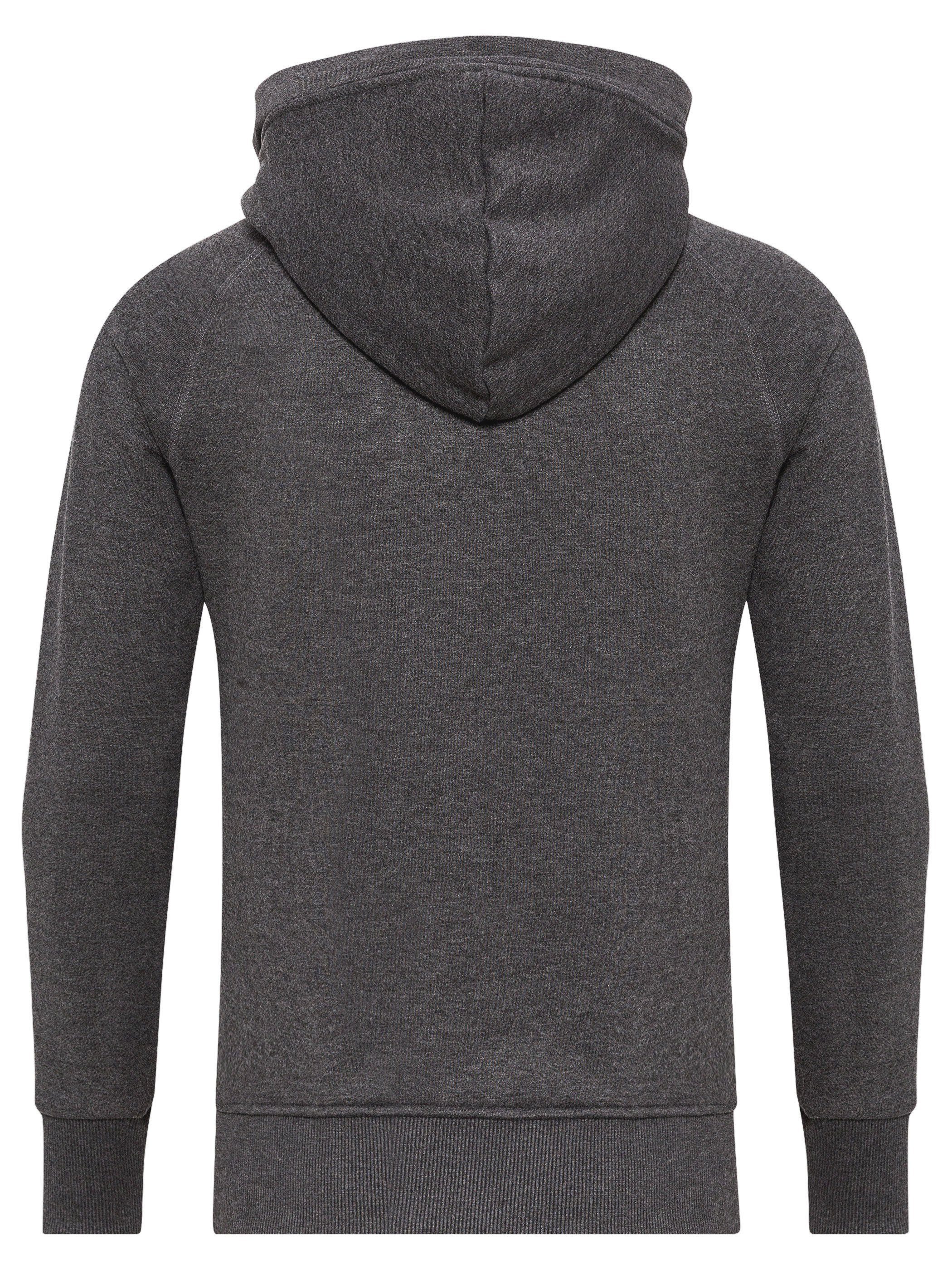 Grau mit Hoodie Night 194203) Kapuzensweatjacke Kapuze Zip Yazubi (Moonless Jacob