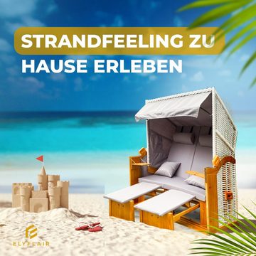 ELYFLAIR Strandkorb ELYFLAIR® Strandkorb XXL Deluxe Wetterfester Strandkorb 2-Sitzer