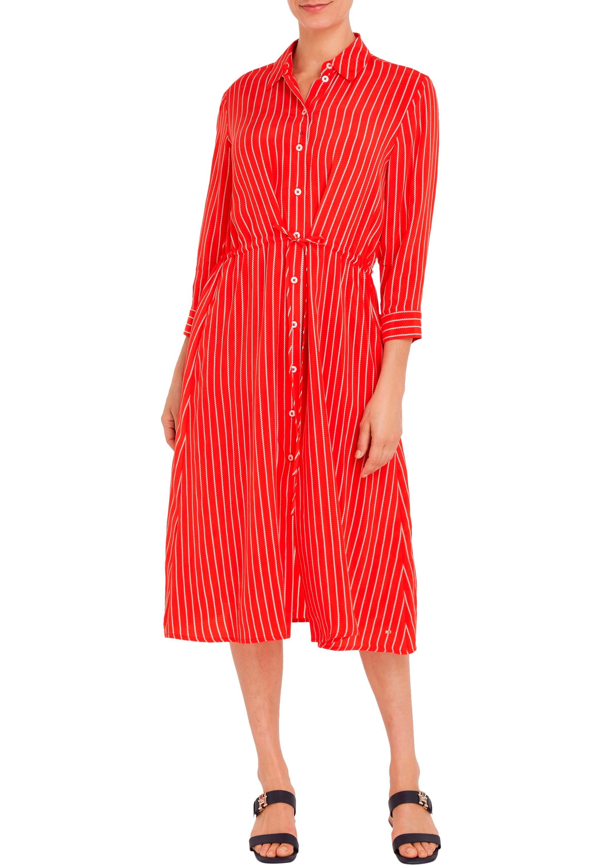 Tommy Hilfiger Curve Hemdblusenkleid CRV CUPRO ROPE ST SHIRT DRESS PLUS SIZE CURVE,mit integriertem Bindeband an der Taille