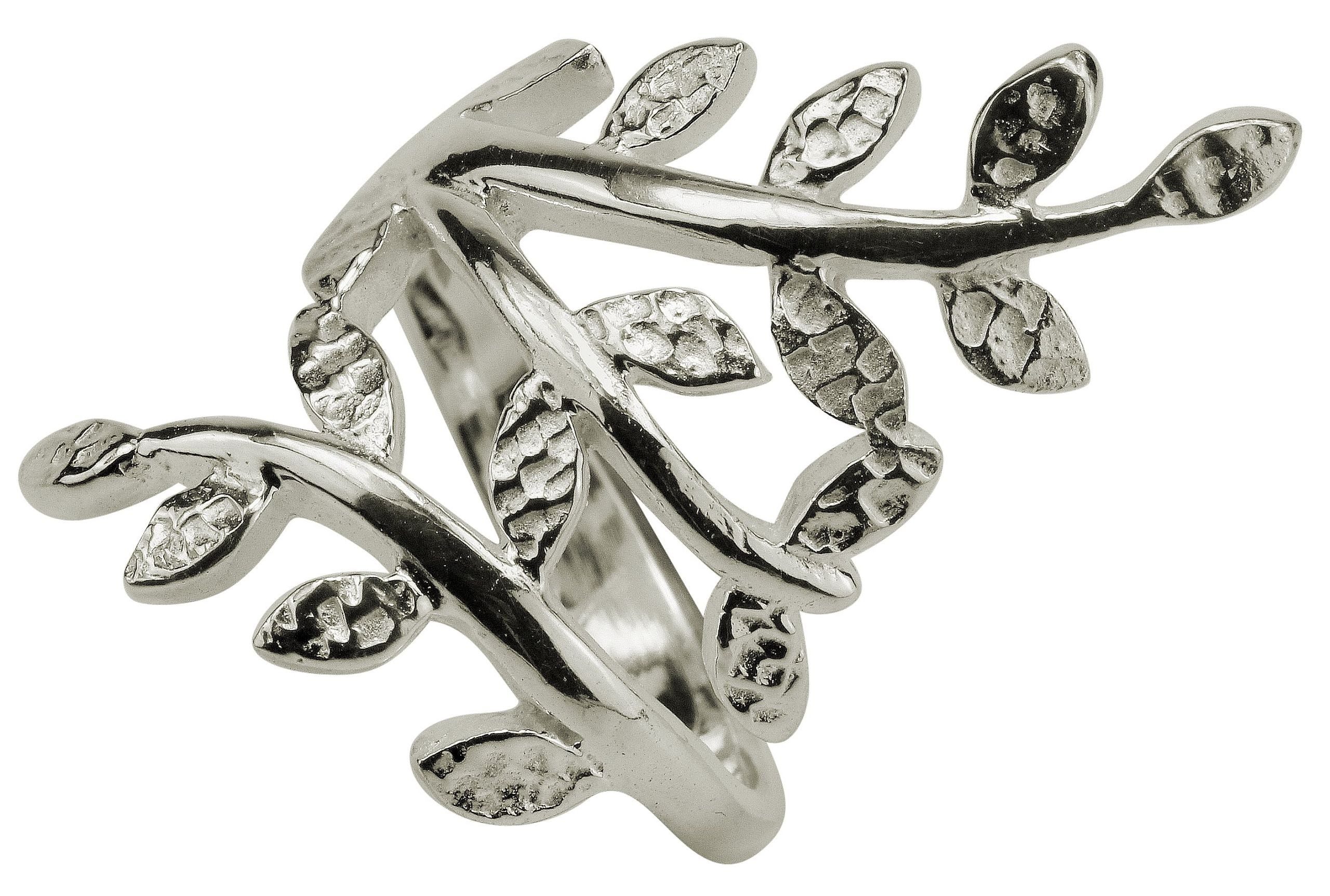 SILBERMOOS Silberring Motivring "Kleiner Zweig", 925 Sterling Silber