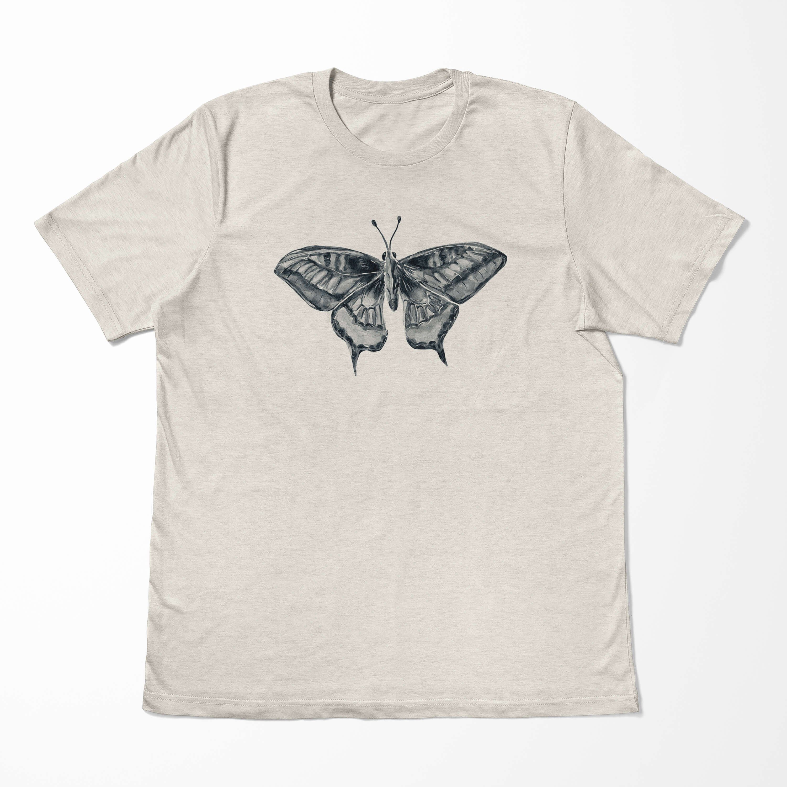 Sinus Art T-Shirt Nachhaltig Bio-Baumwolle 100% Aquarell T-Shirt Ökomo Motiv Schmetterling Herren Organic Farbe Shirt (1-tlg)