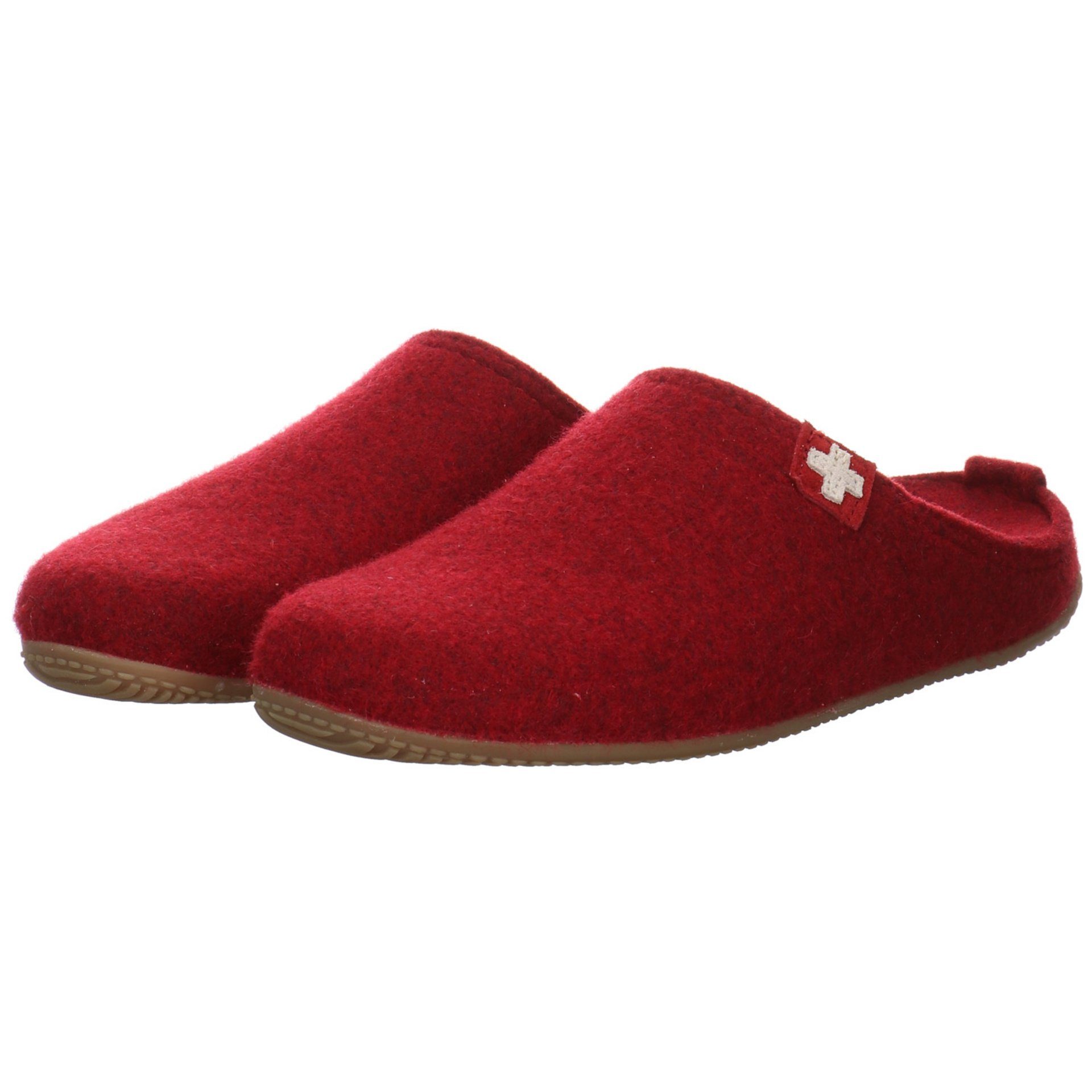 Hausschuh Kitzbühel Hausschuhe Textil rot+lila-mittel Slipper Living Damen Hausschuh