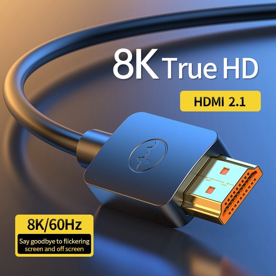 3D KABEL Anschlusskabel 18Gbps HDMI HDMI-Kabel, (100 Anzeige HDR cm) YHEMI HDMI2.1 für PS5/4 HDMI, 8K/60Hz