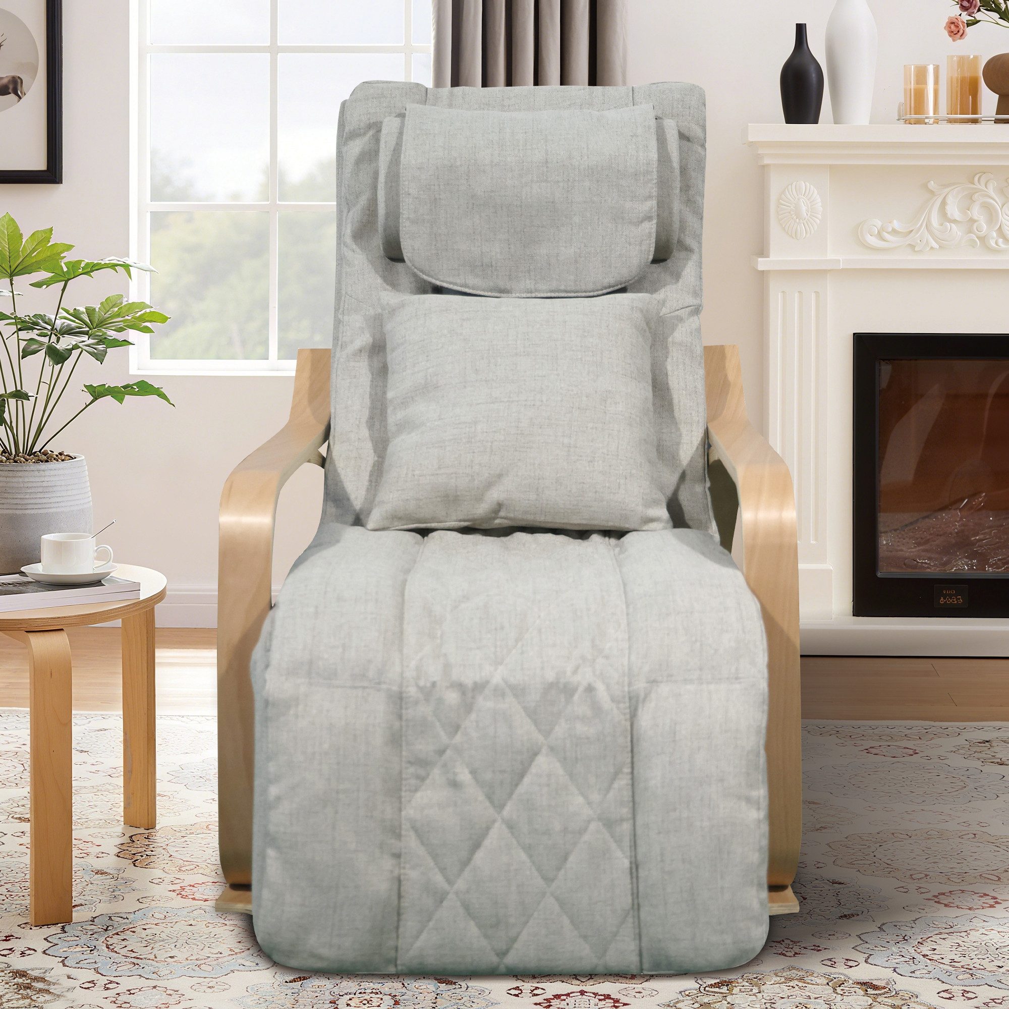 Happy Home Massagesessel Schaukel-Massagestuhl mit Shiatsu, Klopfmassage & Fußstütze