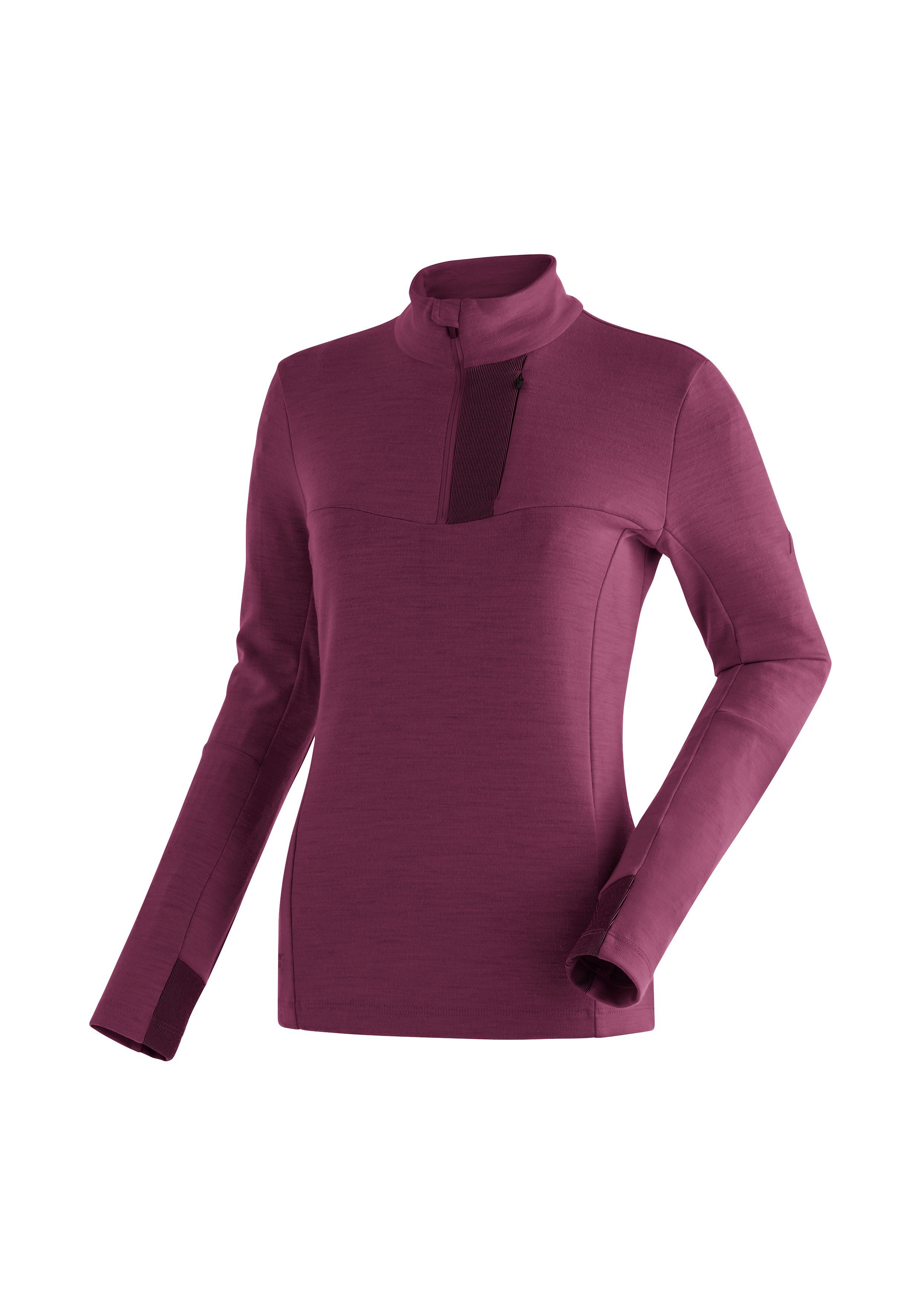 Maier Sports magenta hohe Damen, Atmungsaktivität HZ Midlayer funktionaler für W Skutvik Funktionsshirt