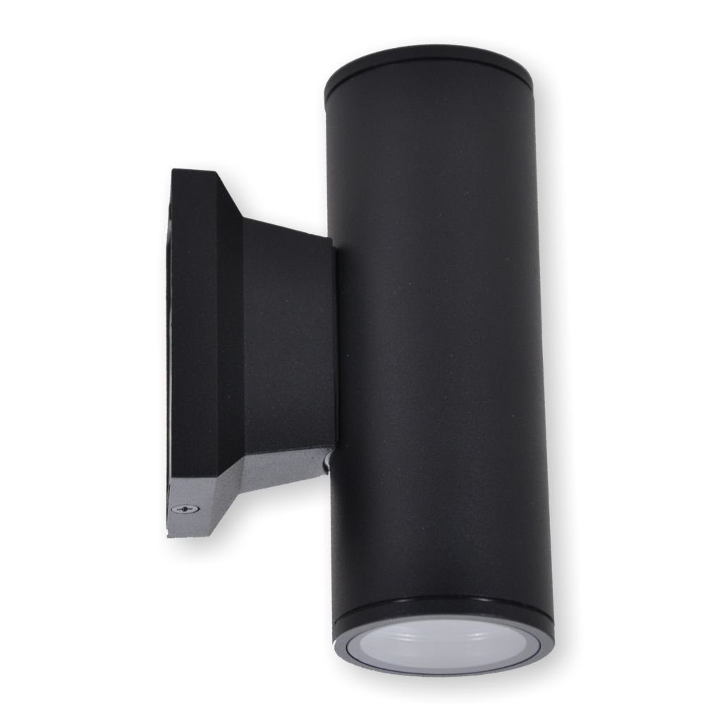 Aigostar LED Außen-Wandleuchte Fassadenleuchte schwarz rund doppelseitig, für 2x GU10, IP65, Aluminium Druckguss