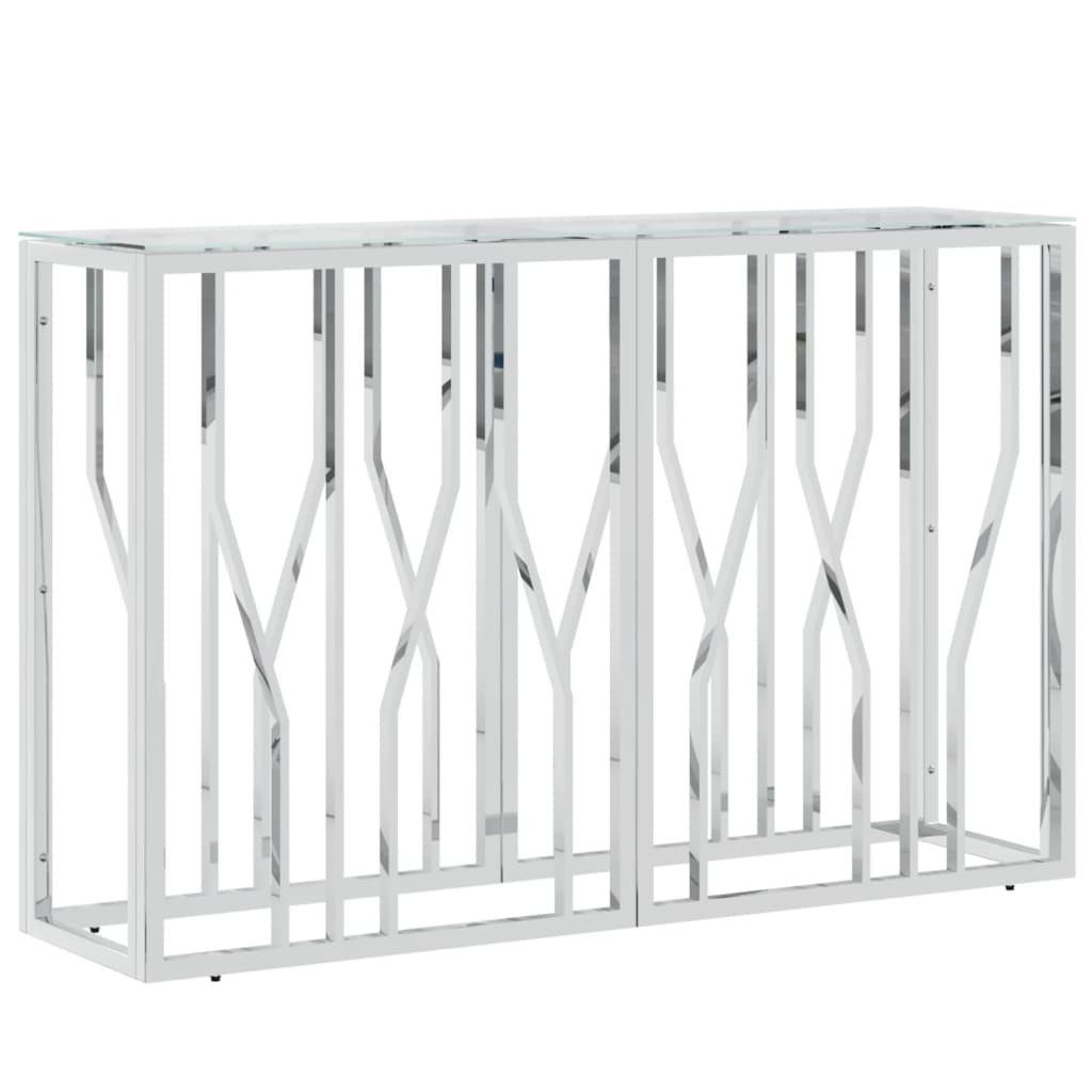 vidaXL Konsolentisch, Beistelltisch 110x30x70 cm Edelstahl und Glas