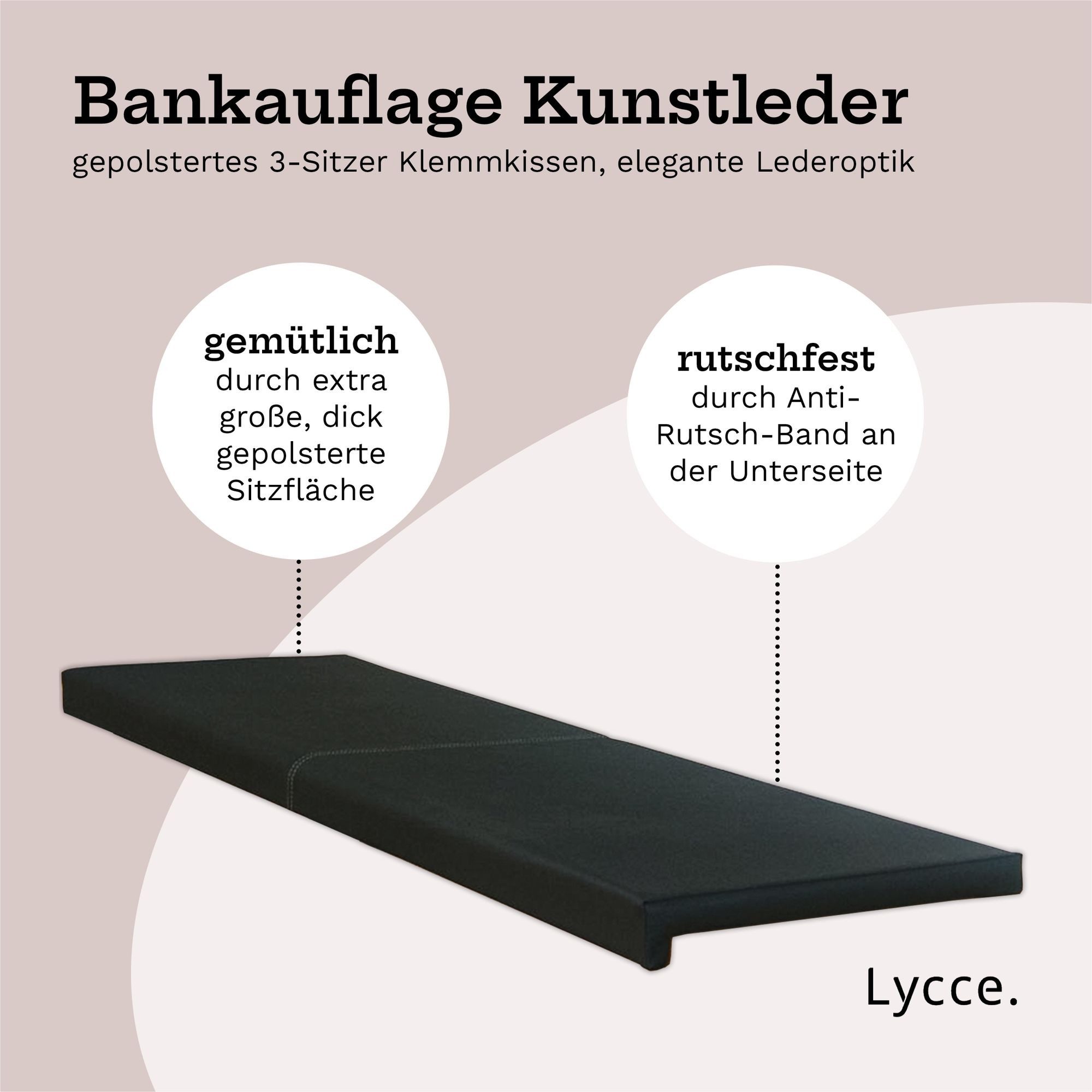 Lycce Bankauflage XXL Klemmkissen, Bankauflage, Sitzkissen für Sitzbank, vi günstig online kaufen