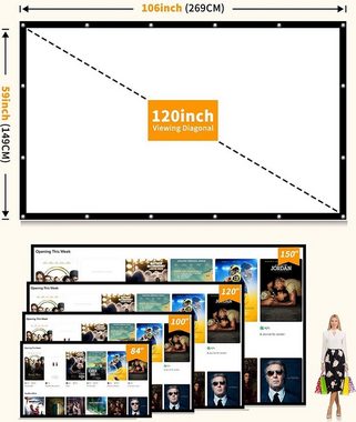 BOTC screen schwarz Faltrahmenleinwand Motorleinwand Faltrahmenleinwand (Beam Screen - Projektionswand - 120 Zoll - 4K HD - 16:9)