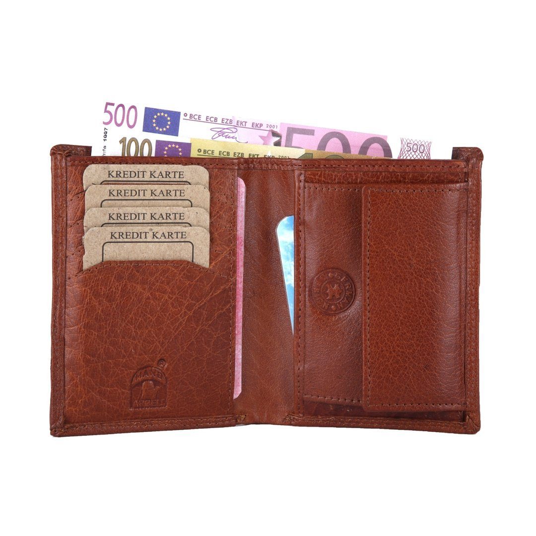Münzfach Brieftasche Geldbörse Leder Büffelleder Herren SHG RFID Portemonnaie, Männerbörse Lederbörse Schutz mit Börse