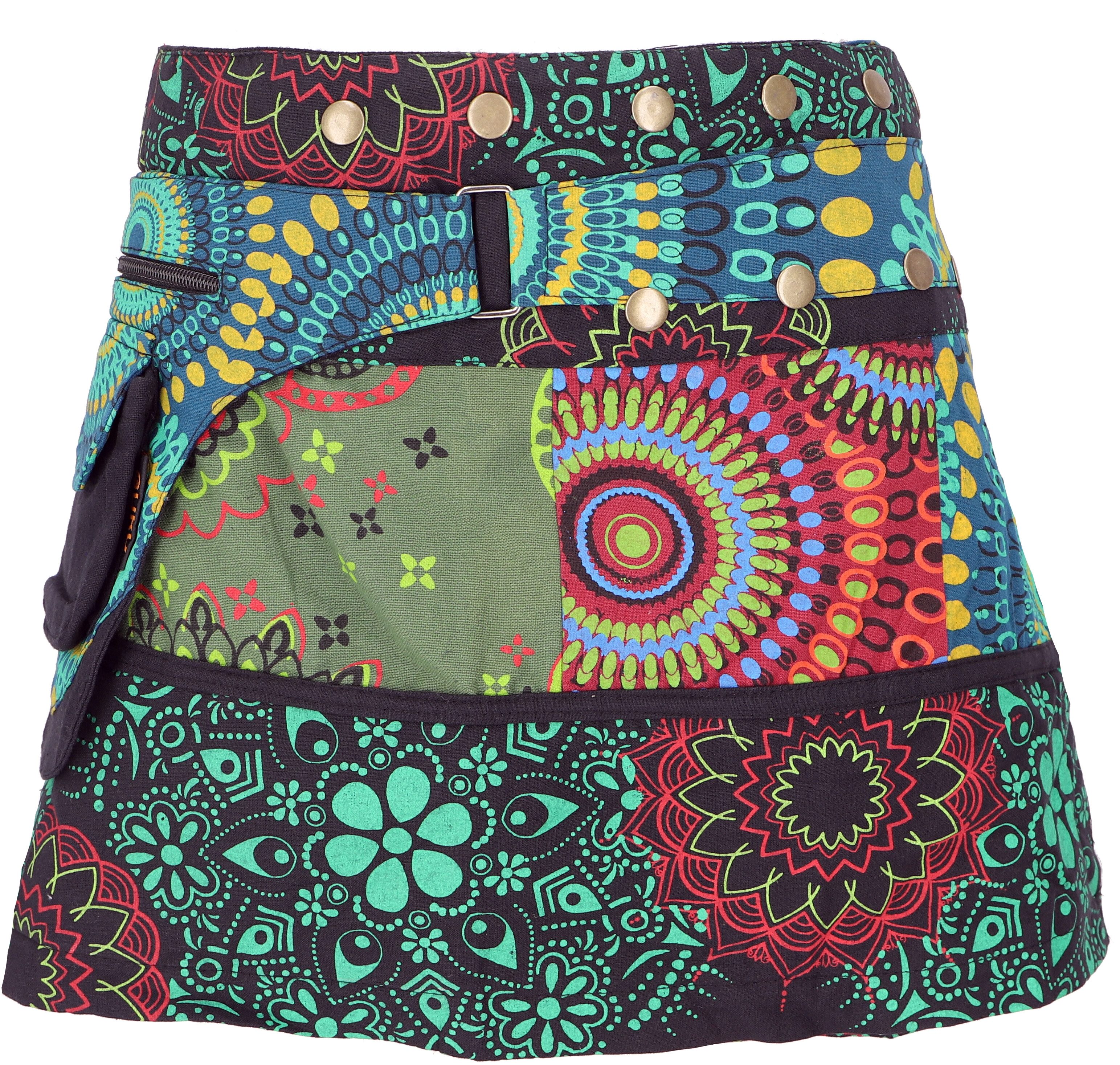 Guru-Shop Minirock Wickelrock, kurzer Patchwork Goa günstig online kaufen