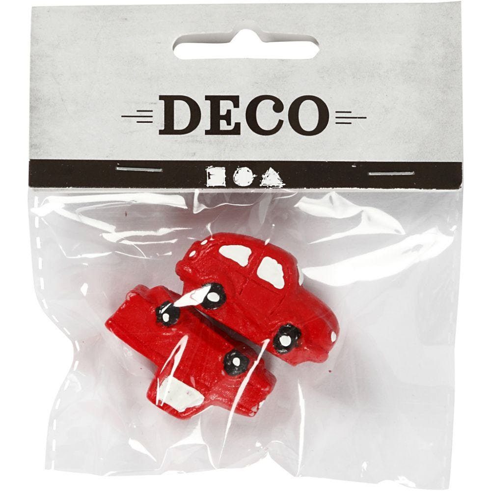 Creotime Dekofigur Miniatur-Figuren, Auto, 20 Rot, mm, 2 Stk