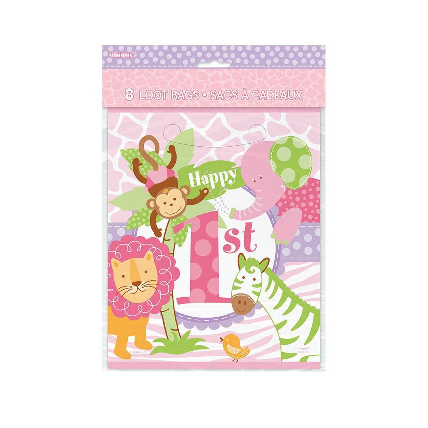 Unique Industries Inc. Hängedekoration Geschenkbeutel PVC 18x22cm/8St. 1.st HB Girl Safar