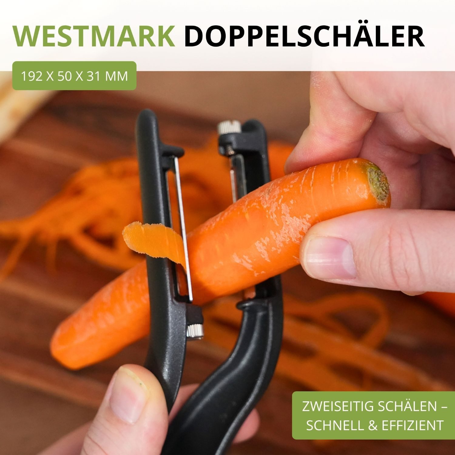 WESTMARK Spargelschäler »Peel-Star Alu« Black Edition, Gemüse-/Doppelschäler, griffige Haptik, besonders geeignet für Spargel