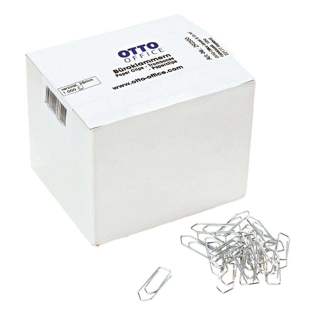 Otto Office Büroklammer, 26 mm, verzinkt, eckig