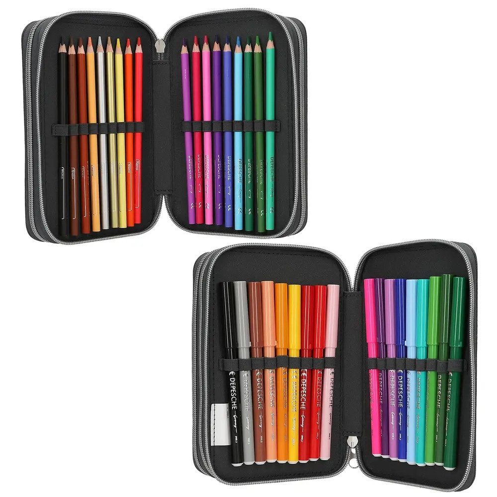 Depesche Kinderrucksack Action World 3 Fach Federtasche LED Drohne