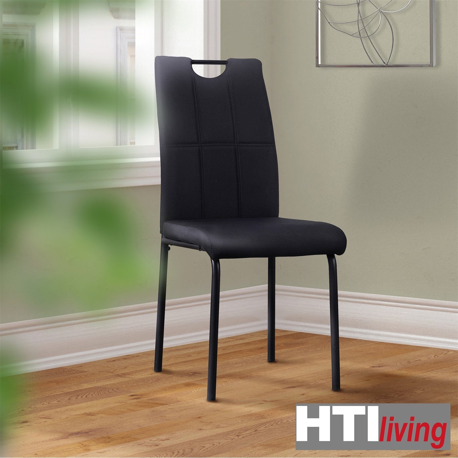 HTI-Living Polsterstuhl Esszimmerstuhl Denton Webstoff Schwarz 4er-Set (Set günstig online kaufen