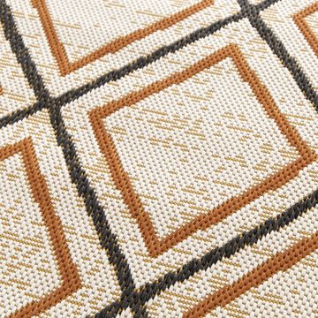 Teppich Berber Creme-Orange, Erhältlich in 4 Größen, Wohnteppich, Karat, Rechteckig, Höhe: 7 mm, pflegeleicht, Wohnzimmer