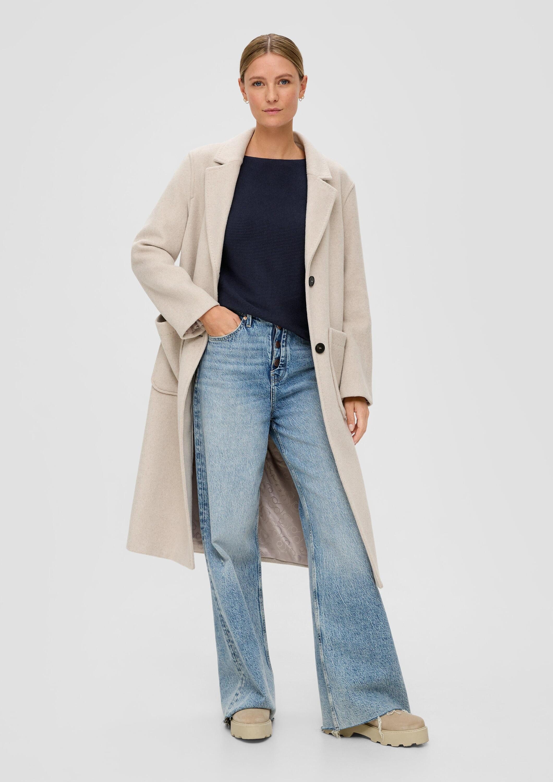 s.Oliver Longpullover Strickpullover Strickpullover mit Fledermausarm