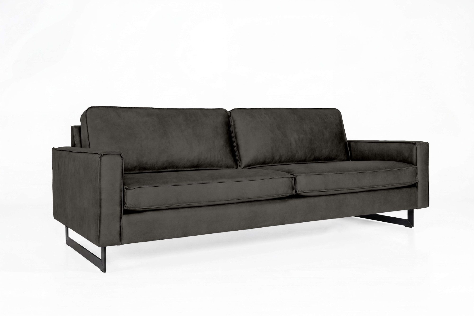 OTTO home 3-Sitzer Maxi-Ausführung Pinto, 236 cm, Cord, Chenille, Lederoptik, mit Keder, schwarze Metallfüße, Wellenunterfederung – Bild 4 von 5