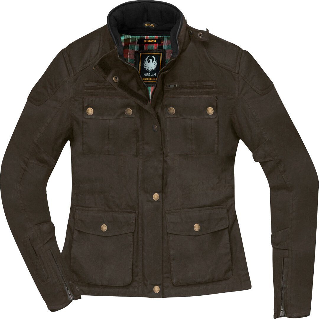 Merlin Motorradjacke Wachsjacke Motorrad Olive Damen II Buxton