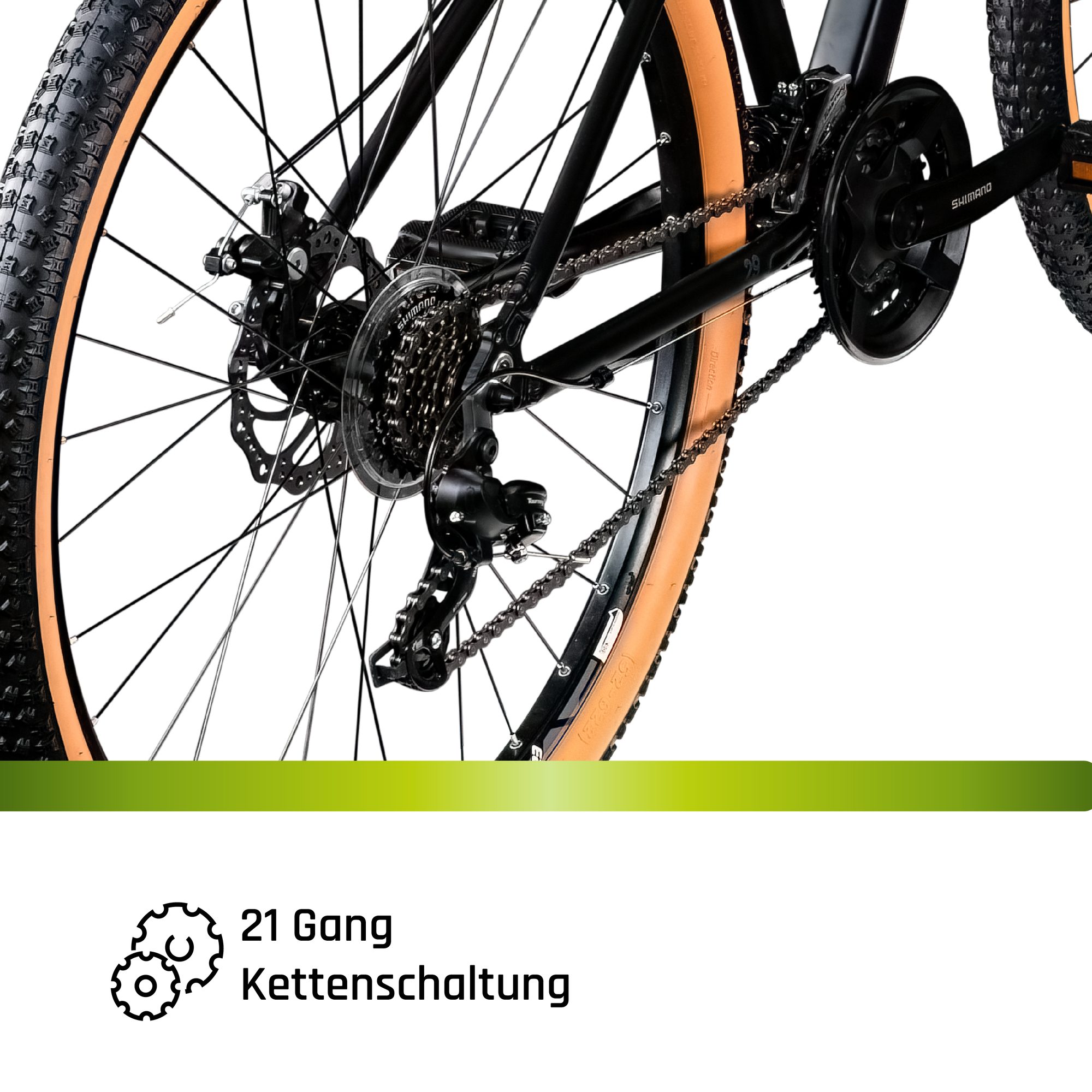 Galano Mountainbike Toxic 29", 21-speed, derailleur gears, 29-inch hardtail mountain bike for adults 175 cm and taller