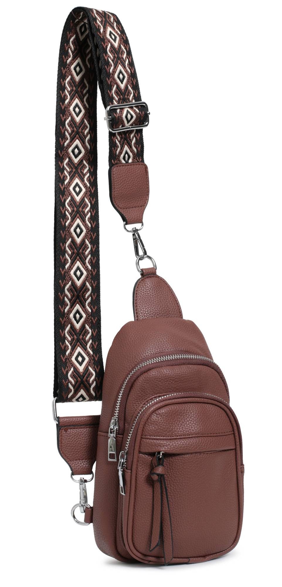 ITALYSHOP24 Schultertasche Damen Sling-Tasche Crossbody Brusttasche günstig online kaufen
