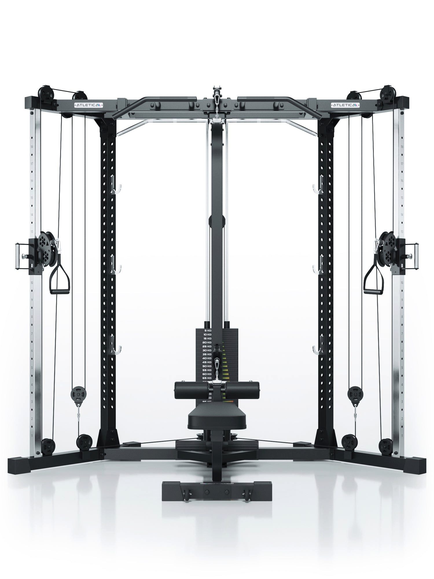 ATLETICA Power Rack Xtria, Kabelzugstation, 125kg Gewichtsblock