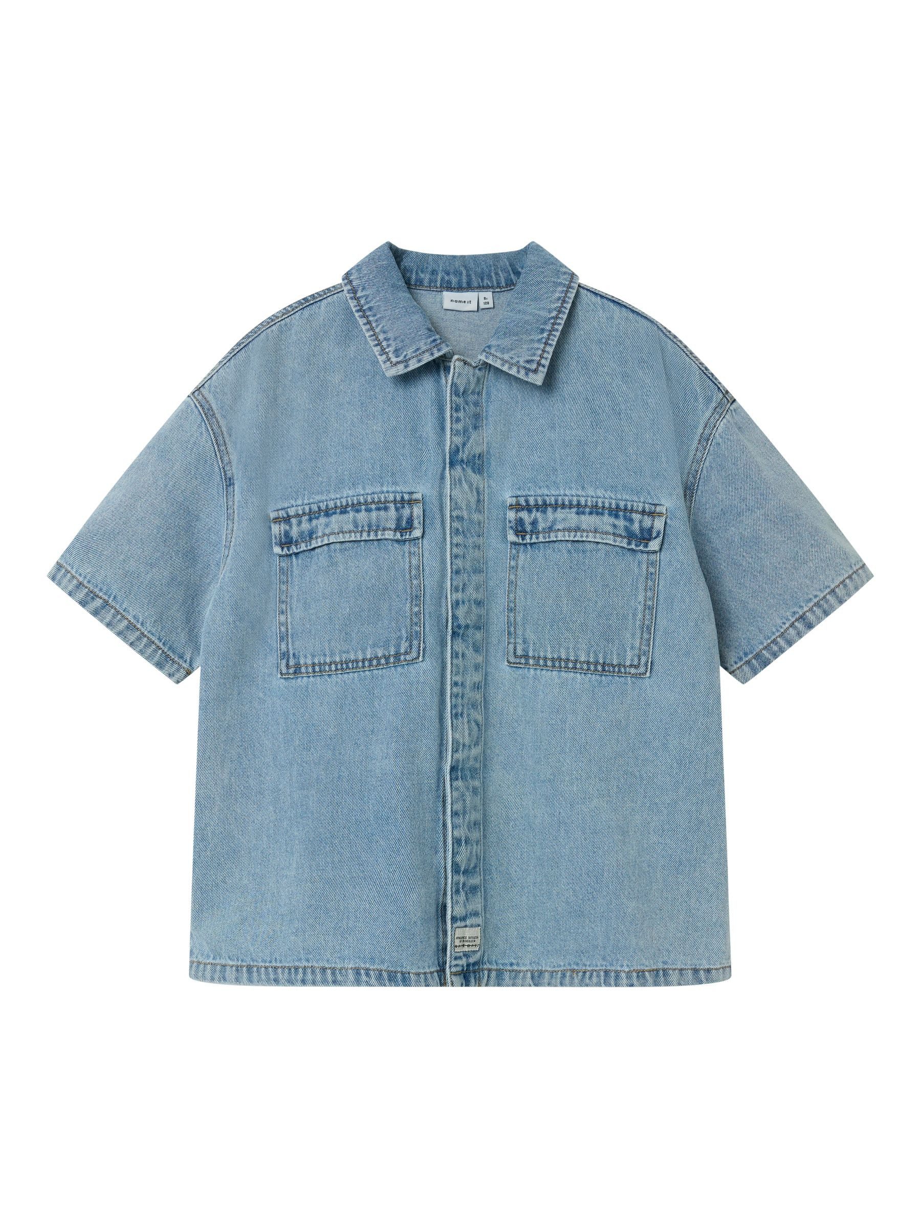 Name It T-Shirt mit kurzen Ärmeln und Brusttaschen NKMHALF DNM BOXY 1/2 SHIRT 6999-IY D