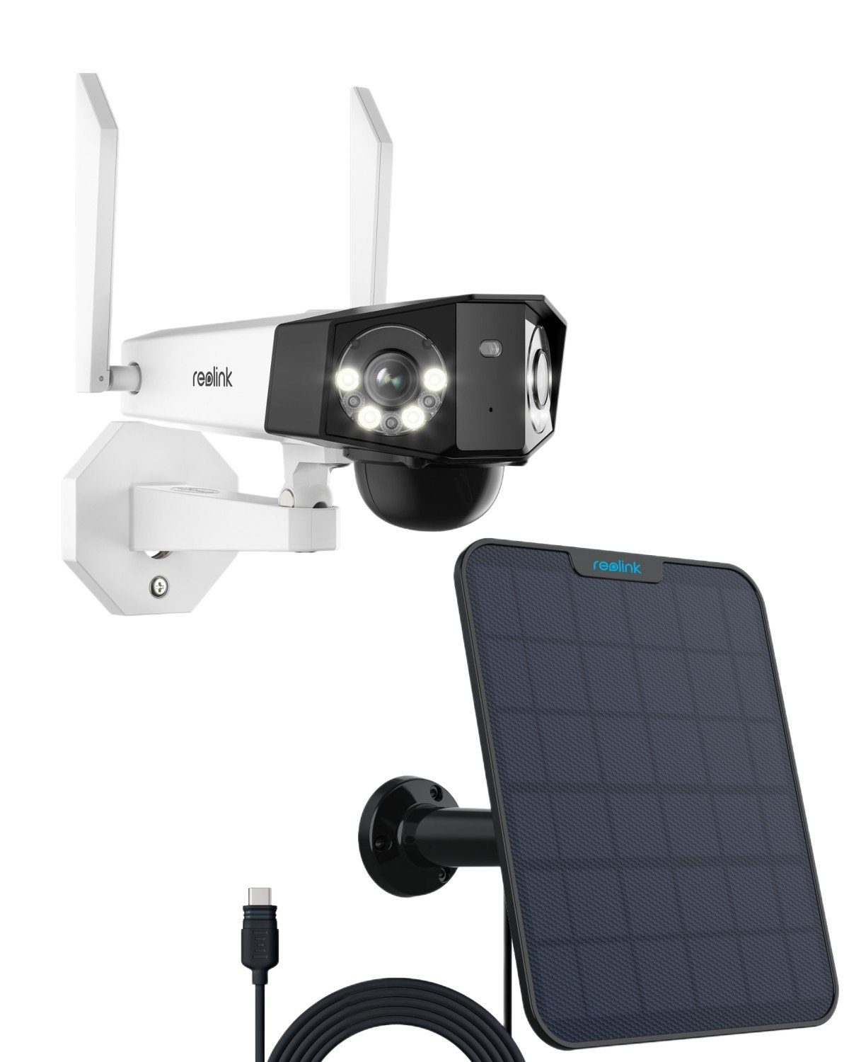 Reolink Überwachungskamera Duo 2+Solarpanel (Außenbereich, 1-tlg., 6MP Akku WLAN Kamera Outdoor mit 180° Ultra-Weitwinkel)