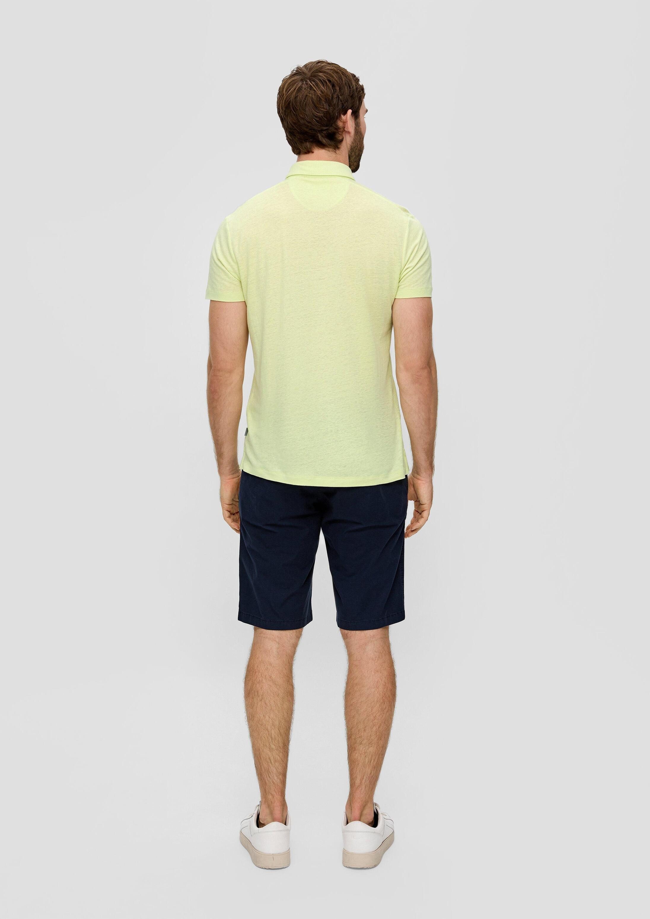 s.Oliver Kurzarmshirt Polo-Shirt Poloshirt aus Leinenmix mit Brusttasche