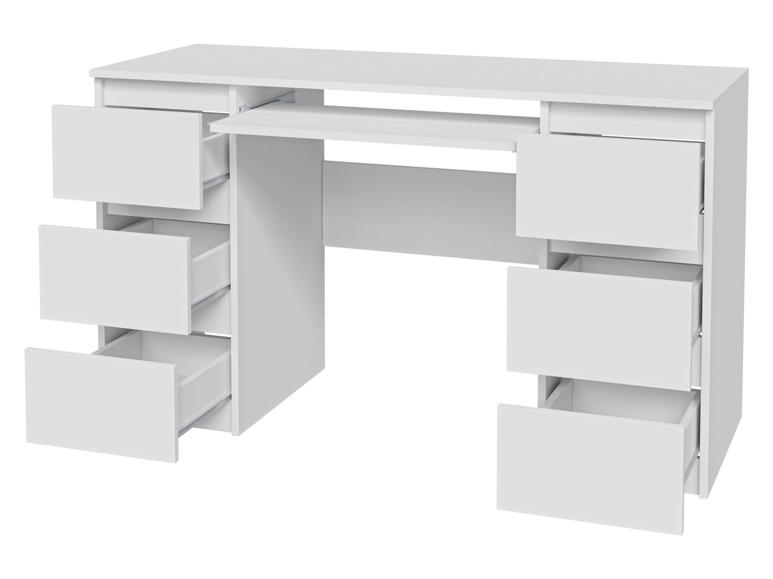 MIRJAN24 Schreibtisch Kuba (mit sechs Schubladen), 130x51x76 cm