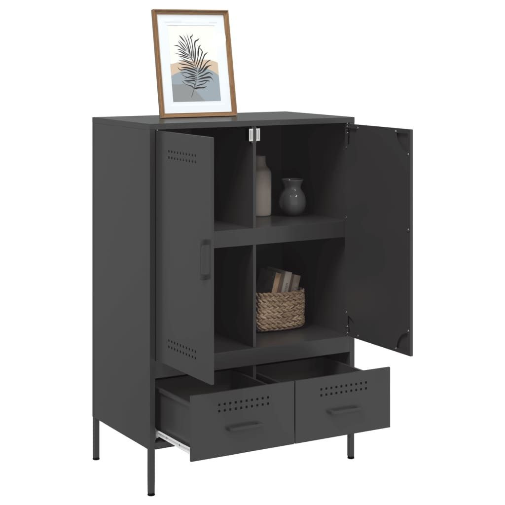 furnicato Highboard Schwarz 68x39x101,5 cm Stahl (1 St)