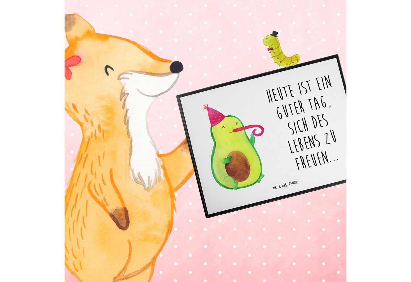 Thumbnail - Mr. & Mrs. Panda Schreibtischunterlage Avocado Feier - Weiß - Geschenk, Schreibtisch Unterlagen, Veggie, Bür, (Packung, ...