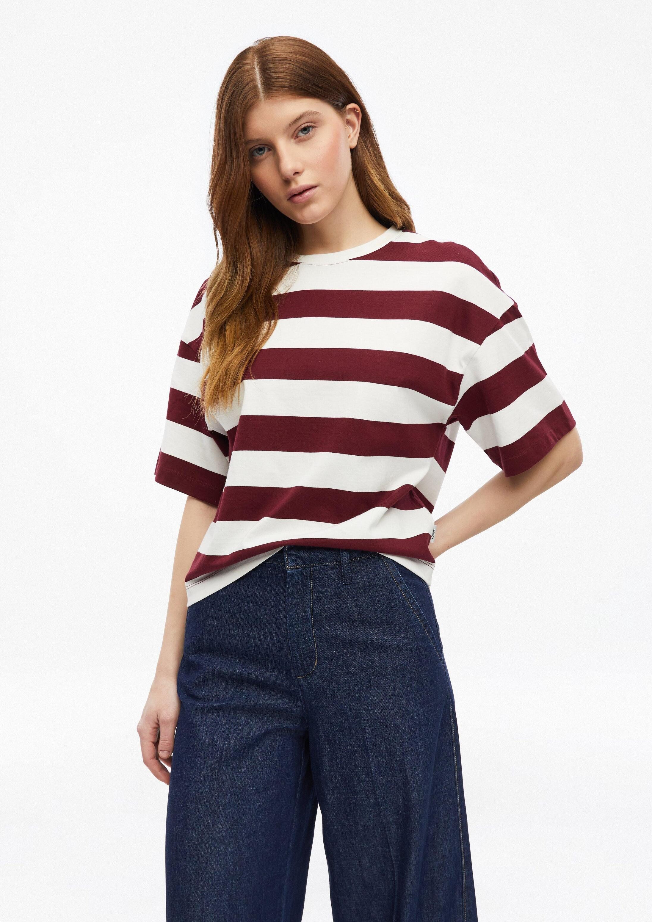 s.Oliver Kurzarmshirt T-Shirt T-Shirt im Boxy Fit mit Blockstreifen