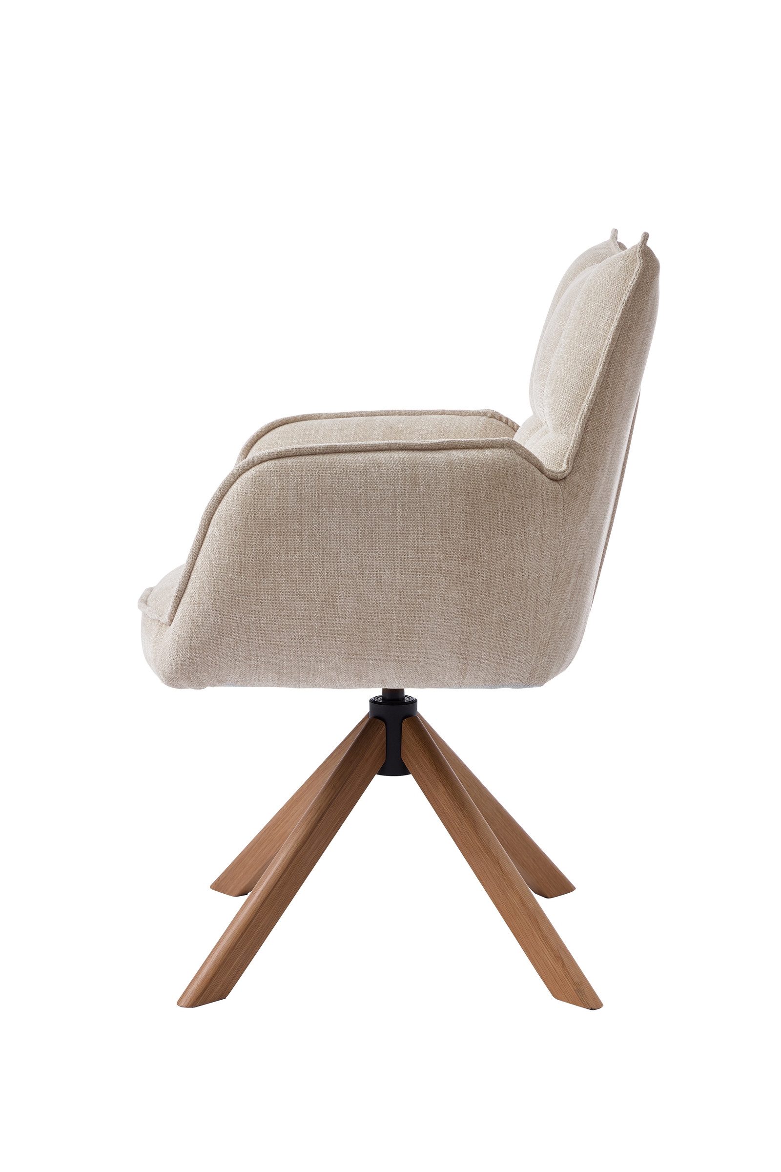 freiraum Armlehnstuhl Marilla (2er-Set), (2er-Set) drehbar, Federkern, Chenille beige - 59x86x65 (BxHxT)